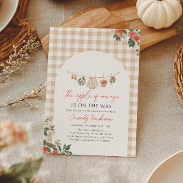 Apple of Our Eye Fall Gingham Baby Shower Inbjudningar