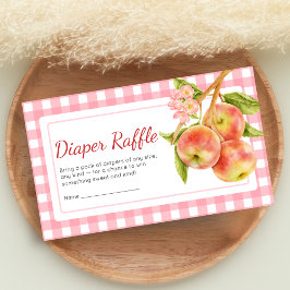 Apple of Our Eye Gingham Baby Shower Diaper Raffle Tilläggskort