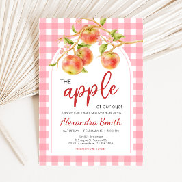 Apple of Our Eye Gingham Baby Shower Inbjudningar