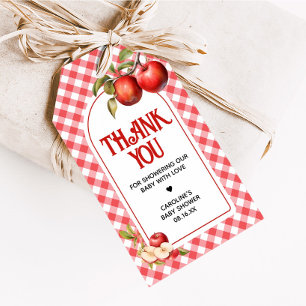 Apple of our Öga Baby Shower Favor Taggar Presentetikett