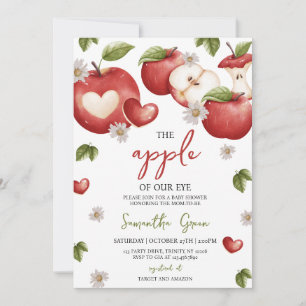 Apple of our Öga Baby Shower Inbjudningar