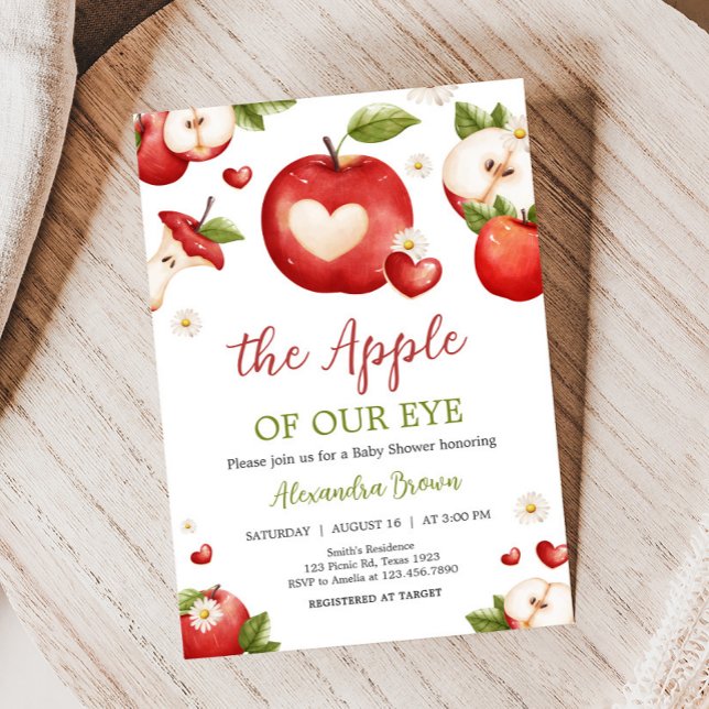 Apple of our Öga Baby Shower Inbjudningar (Apple of Our Eye Baby Shower Invitation)