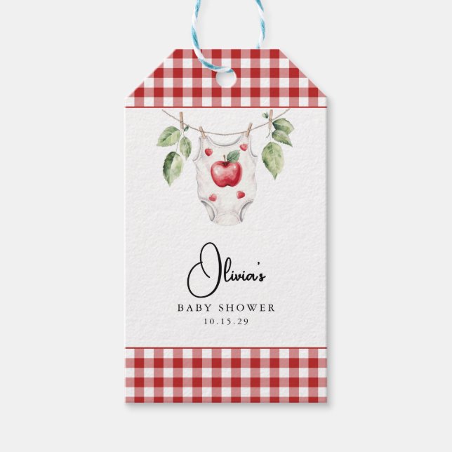 Apple of our Öga Baby Shower Presentetikett (Framsidan)