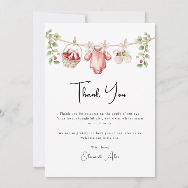 Apple of our Öga Baby Shower Tack (Framsida)