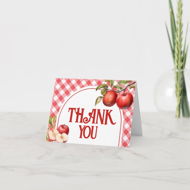 Apple of our Öga Baby Shower Tack Kort (Framsida)