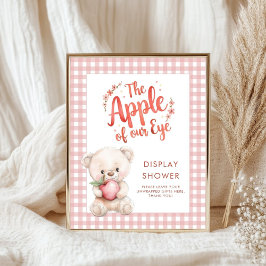Apple Öga Gingham Baby Shower Visning Shower Poster