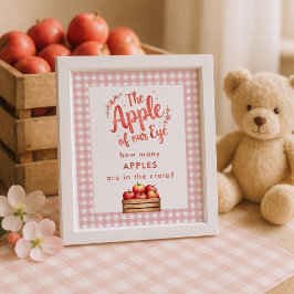 Äpple Öga gissar hur många Gingham Baby Shower Poster