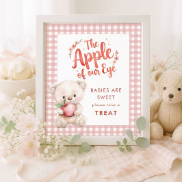 Äpple Öga Ta en Beat Gingham Baby Shower Poster