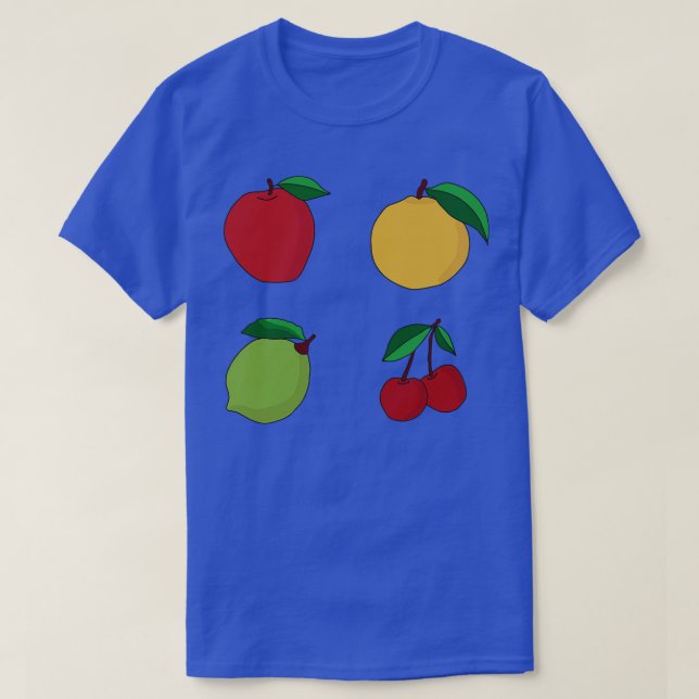 Apple Orange Lemon och Cherry Fruits T Shirt (Design framsida)