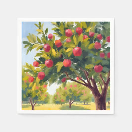 Apple Orchard Autumn Fall Watercolor Art Pappersservett