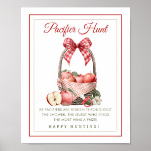 Apple Orchard Baby Shower Nappar Hunt Game Poster