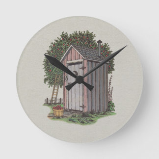 Apple Orchard Outhouse Rund Klocka