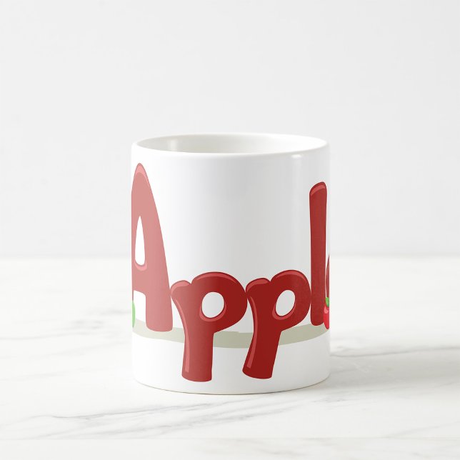 Apple Ord Art med rödäpplen och äpplen med Grönt Kaffemugg (Skapare uppladdad)