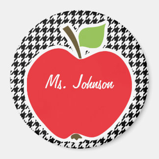 Apple på Black & White Houndstooth Magnet