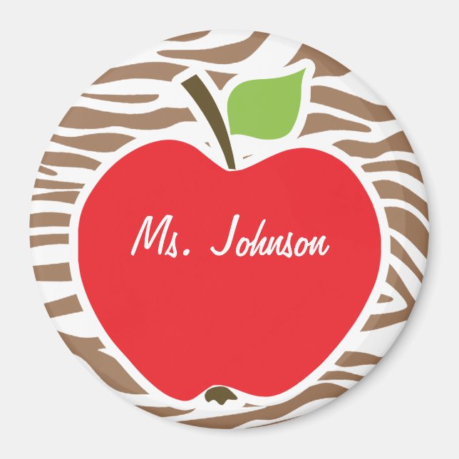 Apple på Chamoisee Zebra Animal Print Magnet (Framsidan)