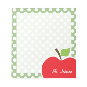 Äpple på Laurel Grönt Polka dots Anteckningsblock