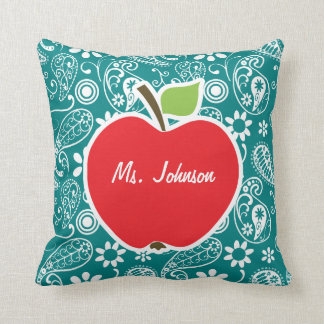 Apple på Mörk Cyan Paisley Kudde