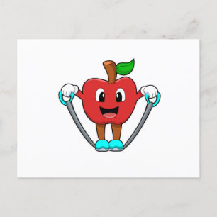 Äpple på träning med rep vykort