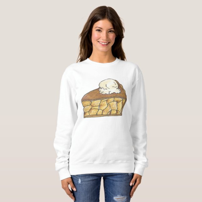 Apple Paj a la Mode Slice Dessert Sweatshirt Tee Shirt (Hel framsida)