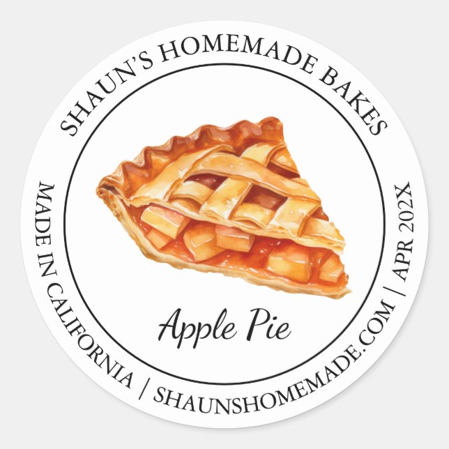 Äpple Paj Baking Modern etikett (Framsida)