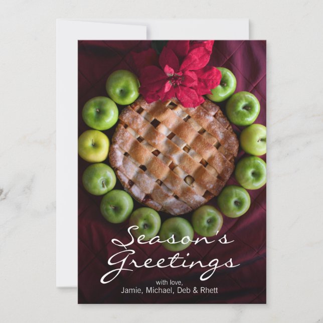 Apple paj fick se ut som julkrans julkort (Framsida)