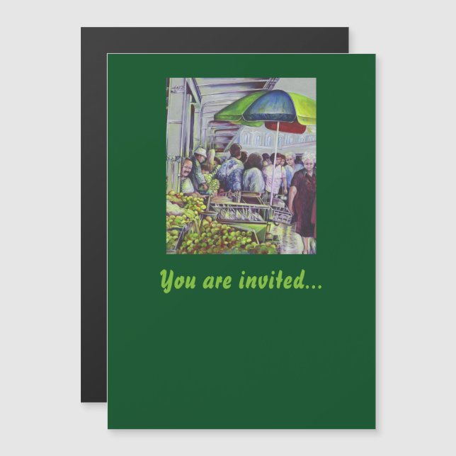 Apple Paj kräver äpplen Magnetisk Inbjudningskort (Fram/baksida)