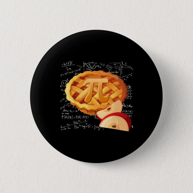 Apple Paj Math Shirt Pi Day Funny Halloween Tack Knapp (Framsida)