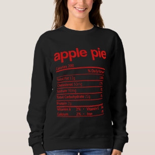 Äpple Paj Nutrition Fakta Thanksgiving jul T Shirt