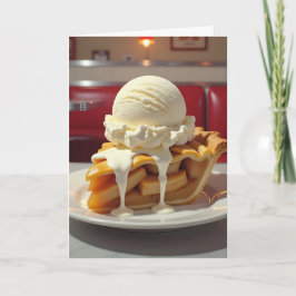 Äpple Paj och Vanilla Ice Cream Birthday Kort