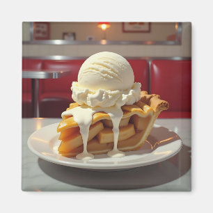 Äpple Paj och Vanilla Ice Cream i Middag Magnet