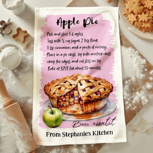 Apple Paj Recept Personlig Kökshandduk (Skapare uppladdad)