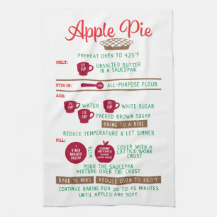 Apple Paj Recipe Gift Tea Kitchen Towels Kökshandduk