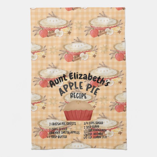 APPLE PAJ RECIPIPE Personalize Kökshandduk (Vertikal)