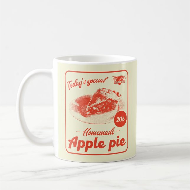 Apple Paj Retro Aesthetic Middag Promo Poster Kaffemugg (Vänster)