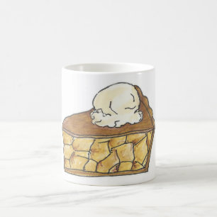 Apple Paj Slice a la Mode Ice Cream Dessert Picnic Kaffemugg