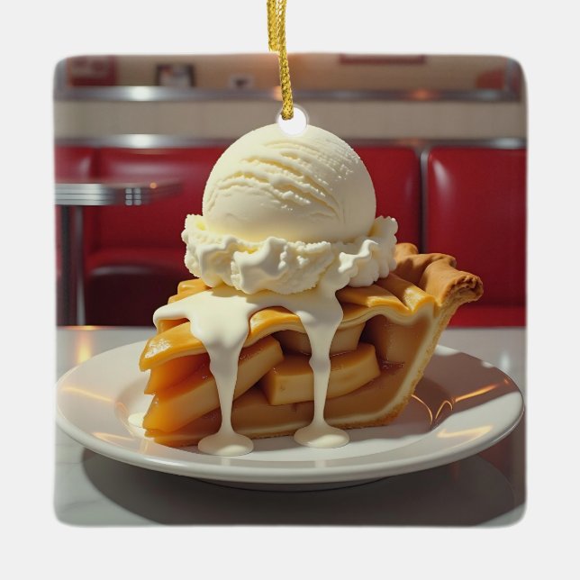 Äpple Paj, Vanilla Ice Cream - jul Julgransprydnad Keramik (Framsida)