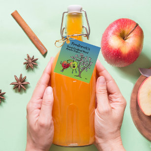 Äpple Pals Funny Tecknad Cider Paj och mer Gåvor Etiketter
