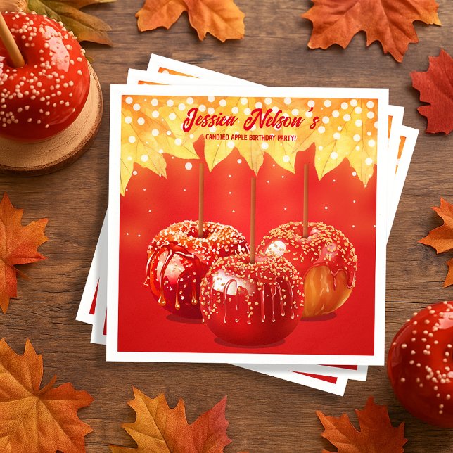 Äpple Party Pappersservett (Fall Autumn Candied Apple Party Napkins
)