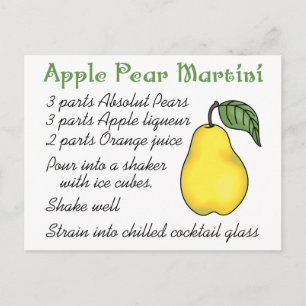 Apple Pear Martini Vykort