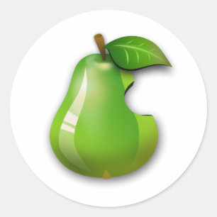 Apple Pear Runt Klistermärke