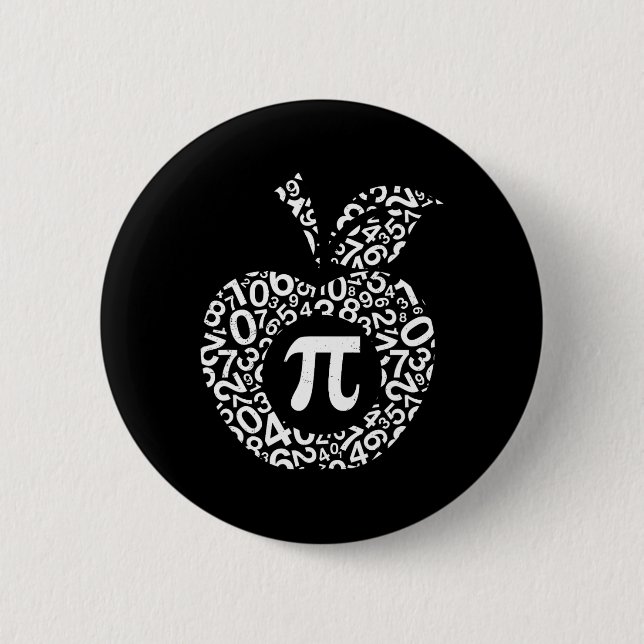 Apple Pi Algebra Sign Math Funny Pi Day Gift Knapp (Framsida)