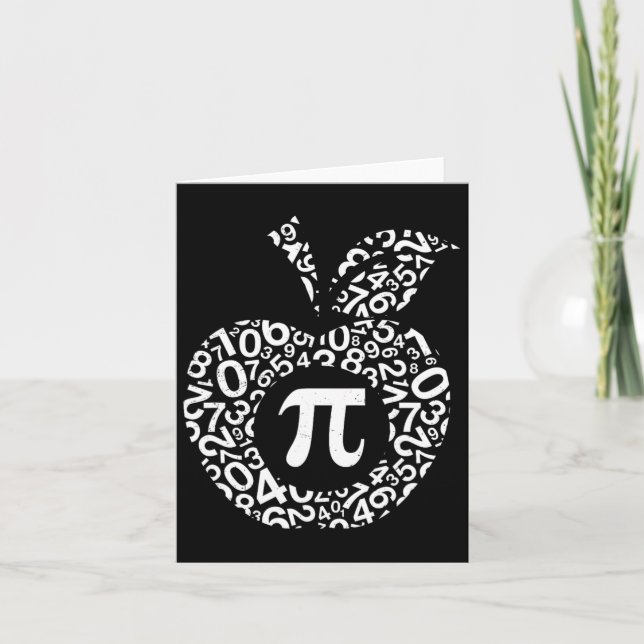 Apple Pi Algebra Sign Math Funny Pi Day Gift Kort (Framsida)