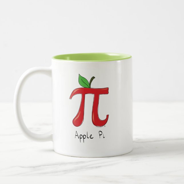 Apple Pi Cute Math Pi Day Coffee Mugg (Vänster)