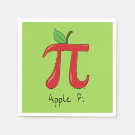 Apple Pi Cute Math Pi Day Party Napkins Pappersservett