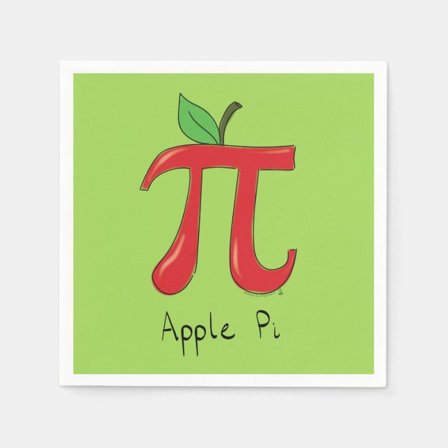 Apple Pi Cute Math Pi Day Party Napkins Pappersservett (Framsidan)