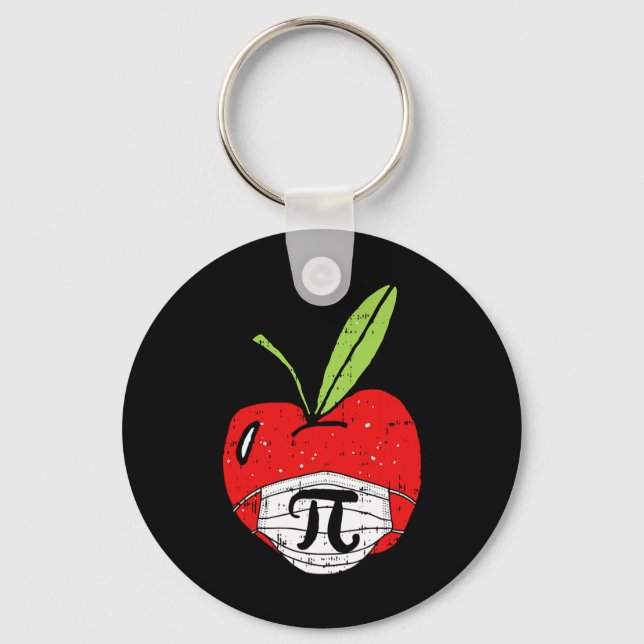 Apple Pi-day Cute Ansikte Mask Teacher Student Qua Nyckelring (Framsida)