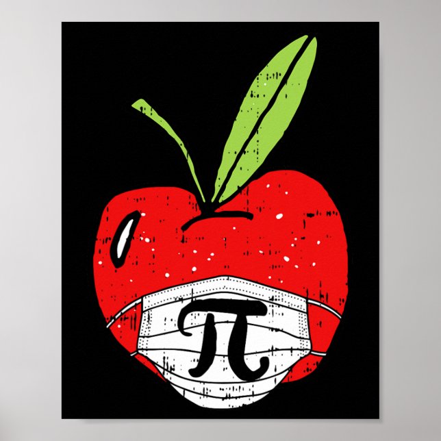Apple Pi-day Cute Ansikte Mask Teacher Student Qua Poster (Framsidan)