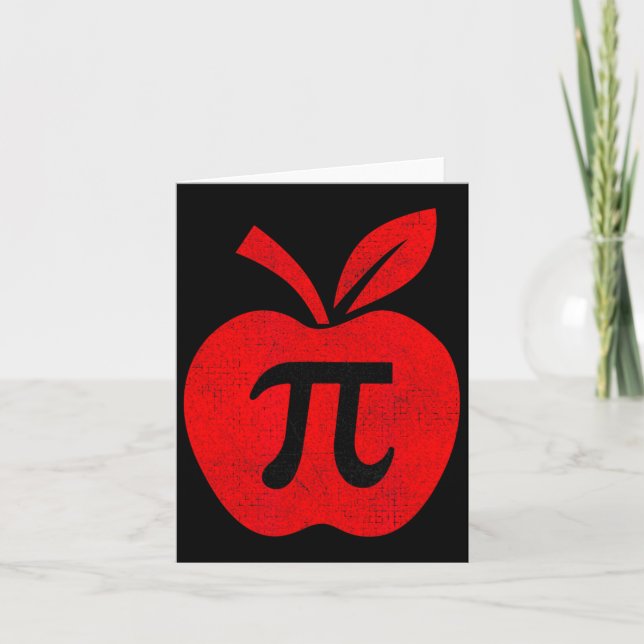 Apple Pi Day Tee Lath Teacher Pi Math Kids Kort (Framsida)