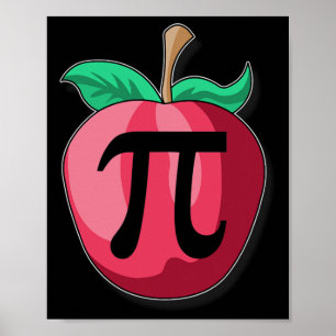 Apple Pi Funny Math Teacher Thanksgiving Paj Day G Poster
