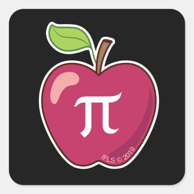 Apple Pi Fyrkantigt Klistermärke (Framsida)